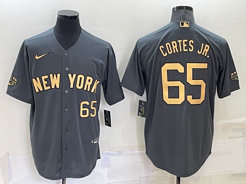 Men New York Yankees 65 Cortes jr Grey 2022 All Star Game Nike MLB Jerseys